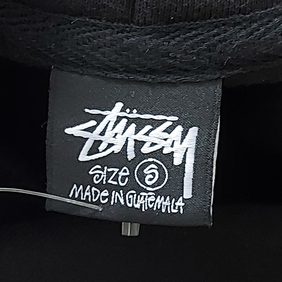 Stussy Men Hoodie Sweatshirt Small Black Drawcord Ribbed Cuffs Hem Cozy Casual - Picture 4 of 10